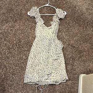 Frilly chiffon sundress with polka dot pattern